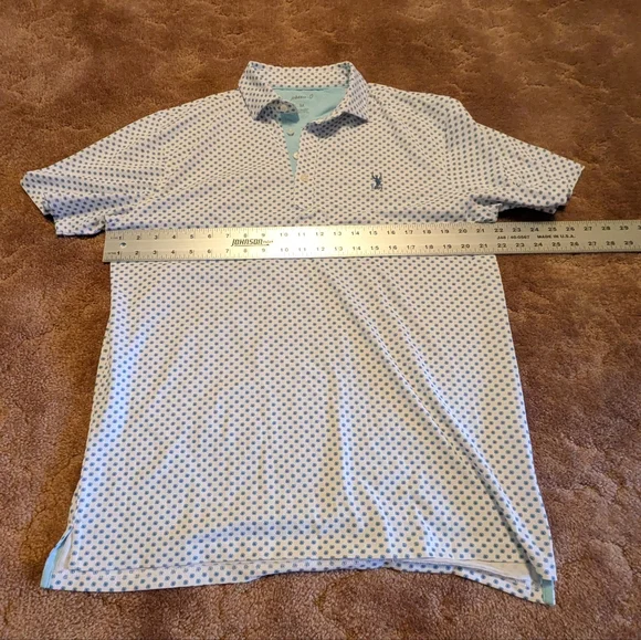 Johnnie O Golf Polo 1899 Blue Flowers Size M - Picture 5 of 8